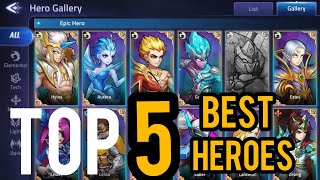 TOP 5 BEST HEROES | Mobile Legends Adventure