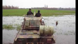 1/6 RC King Tiger Tank almost sank into the frozen pond