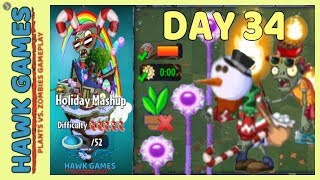 Plants vs Zombies 2 Holiday Mashup World Day 34 Hard (Dark Alchemy, Sun Bomb & 20 Plants +)