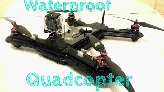 Waterproof quadcopter frame maiden flight