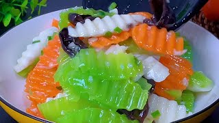 【小穎美食】以後想吃炒山藥，你就像我這樣做，清脆爽口，好吃又好看