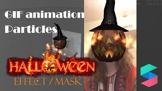 Spark AR GIF animation PARTICLES and TAP to TRY IT ON / HALLOWEEN FACE FILTER