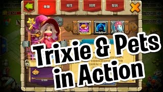 Трикси (Ведьма-Тыква) и Питомцы в действии! Halloween Hero Trixie Witch in Action! Castle Clash #378