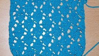 Вязание спицами для начинающих. Ажурный узор с ромбами  ///  Knitting. Openwork pattern
