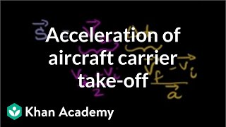 Acceleration of aircraft carrier take-off | One-dimensional motion | Physics | Khan Academy
