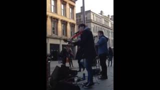 Murdo mitchell and Jonny Boyd busking