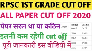 RPSC 1st grade latest news today | Rpsc 1st grade expeted cut off 2020 | Rpsc Cut off 2020