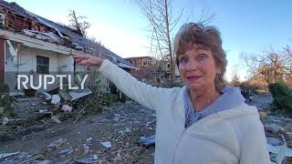 USA: Mayfield locals return to destroyed homes following tornado outbreak