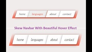 beautiful Skew Navbar with hover effect (css && html)
