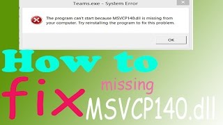 (100%work) How to Fix MSVCP140.dll Missing | Photoshop