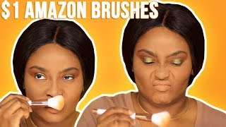 $1 AMAZON MAKEUP BRUSHES...4.5 stars? Amazon why you lying?