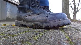 Invader Ranger / Army boots crush / stomp flowers in park