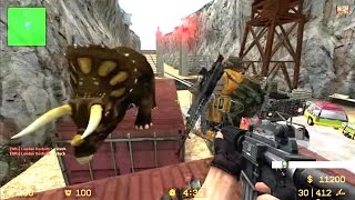 Counter Strike Source Zombie Escape mod online gameplay on Jurassic Park Firewall map