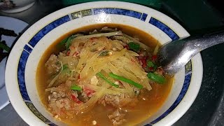 แกงไก่ใส่มะละกอสูตรโบราณ Esan Food Curry Chicken Papaya ancient recipe