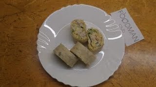 Рулет из лаваша с курицей