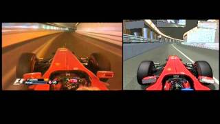 rfactor F1 2011 vs Real F1 2011 - Monaco Circuit