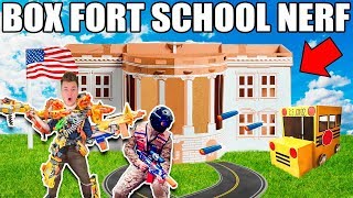 BOX FORT HIGH SCHOOL JOINING THE NERF TEAM!! ?? Nerf, Robots & School Roleplay