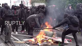 Germany: Police deploy water cannons to disperse Antifa protesters in Leipzig