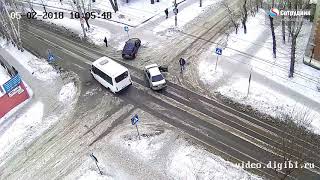 ДТП Бийск на перекрестке ул. Воинов-Интернационалистов - пер.  Дружный 5.02.2018