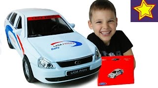 Машинки Welly Ралли Лада Приора распаковка игрушки Kids welly toys unboxing