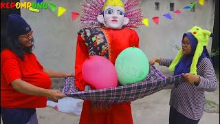 ONDEL ONDEL main game BALON JUMBO BUSA isi PERMEN LUCU!!- KEPOMPONG BALON - ONDEL ONDEL