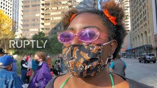 USA: Protest outside Dallas courthouse in response to Kyle Rittenhouse verdict