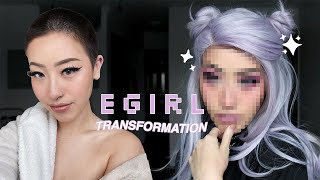 ♡ E-Girl Transformation ♡makeup/hair/outfit♡ (re-uploaded)
