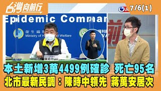 2022.07.06【台灣向前行 Part1】本土新增3萬4499例確診 死亡95名！最新民調：陳時中領先 蔣萬安居次