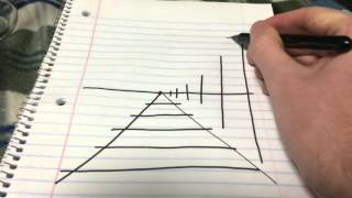 How to draw train tracks in 1 point prespective in the desert with birds