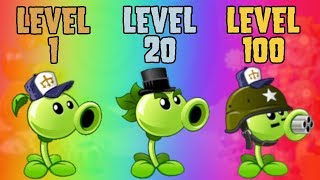 Plants vs Zombies 2 Peashooter Level 1 vs Level 20 vs Level 100 PvZ2 #1