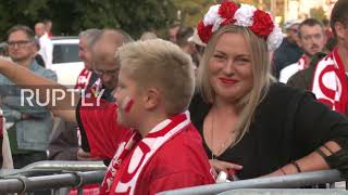 Poland: Home fans gather at Warsaw stadium ahead of England World Cup qualifier clash