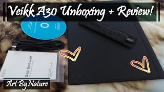 VEIKK A30 UNBOXING + REVIEW! (with speedpaint) | ArtByNature