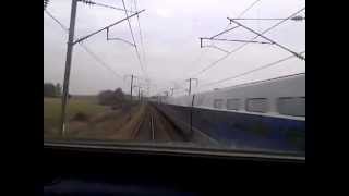Вид из кабины скоростного французского поезда TGV