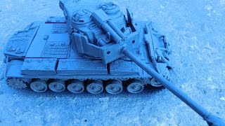 Танк T26E4 Super Pershing из пластилина обстрел БРОНЯ НЕ ОПРАВДАЛА СУПЕР ПЕРШИНГ