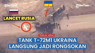 Tank T-72M1 Ukraina Dihantam UAV Lancet Rusia di Arah Seversk