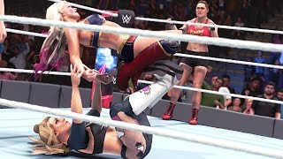 WWE 2k19: Natalya & Ronda Rousey vs. Alexa Bliss & Mickie James, Tag Championship Submission match