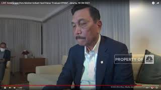 Menko Luhut: PPKM di 54 Kabupaten/Kota Jawa-Bali Turun ke Level 2