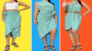 HACER 3 VESTIDOS FÁCILES CON 1 TELA EN 3 MINUTOS - DIY DRESS TUTORIAL, CLOTHES IDEAS COOL AND SIMPLE