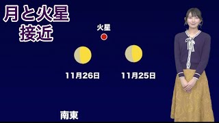 25日(水)〜26日(木)　月と火星が接近