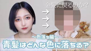 【セルフヘアカラー】青髪からの色落ちはどのくらいかかる？【派手髪】