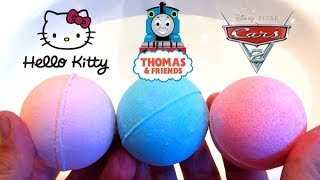 Bath Powder Balls Cars2 Thomas & Friends and Hello Kitty Anpanman by Unboxingsurpriseegg