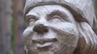035 Парк деревянные скульптуры России Park wooden sculpture carving резьба по дереву бензопилой арт