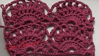 Ажурные полосы- веера и сетка крючком. Openwork polosy- fan and grid hook.
