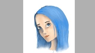 Speed art / Девушка с синими волосами / MineNastyshka