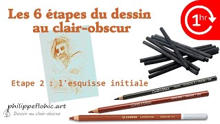 Les 6 étapes au clair-obscur : 2) l'esquisse initiale (partie 3)