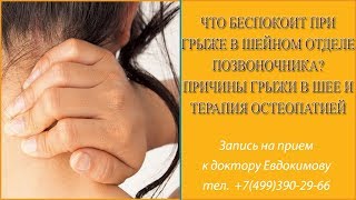 Что беспокоит при грыже в шейном отделе позвоночника? Причины грыжи в шее и терапия остеопатией