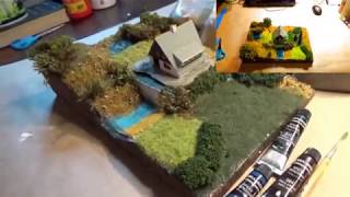 How to make a relief, village, mountains. ArtLarinaStudio. Как сделать железнодорожный макет.