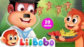 Five Little Monkeys Jumping On The Bed | Popular Nursery Rhymes Playlist | Little BoBo - FlickBox
