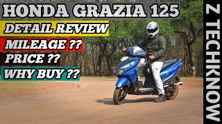 Honda Grazia 125 Detail Review | Price | Mileage | Pro & Cons | Hindi | Z Techknow