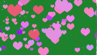 Hearts Pink colors on Green Screen Green Screen Chroma Key Effects AAE